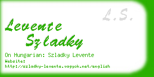 levente szladky business card